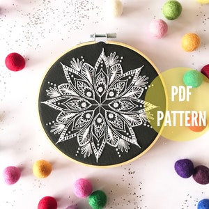 Mandala Embroidery Pattern PDF, needlecraft , embroidery pattern, beginners needlecraft, modern embroidery, art, embroidery art, diy