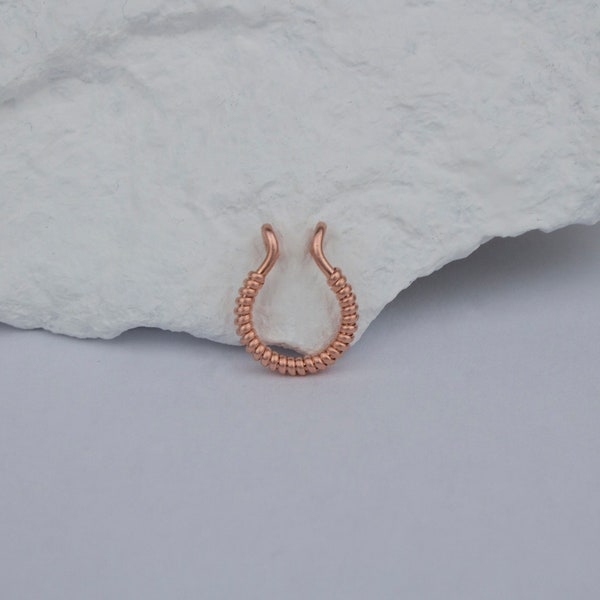 Simplex solid copper septum ring-nose ring-faux septum-copper jewelry