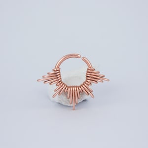 Stekelige septumpiercing - handgemaakte neussieraden - koperen piercings - unisex gezichtssieraden voor dagelijks gebruik - hemels thema cadeau