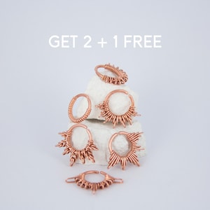 Septum Piercing Bundle - Handmade Nose Rings In Copper - Unisex Jewelry - Perfect Friendship Gift - Sustainable Fashion image 1