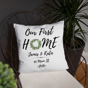 Our First Home Gift, Gift For New Homeowner, New Home Owner Gift, First Home Gift Pillow, New Home Gift Ideas, Custom Housewarming Gift
