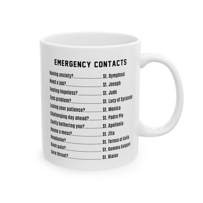 Catholic Mug All Saints Tea Mug, Unique Catholic Gifts, Godmother Gift Mug, Traditional Catholic Gift, Confirmation Gifts For Girls Catholic White