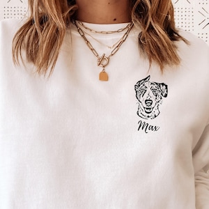 Custom Dog Face Hand Drawing Sweatshirt, Custom Cat Face Hand Drawing Sweatshirt