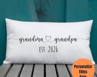 New Grandparents Gift, Papa and gigi pillow, Personalized  pillow, Pregnancy announcement pillow, Grandma And Grandpa Pillows, Custom pillow