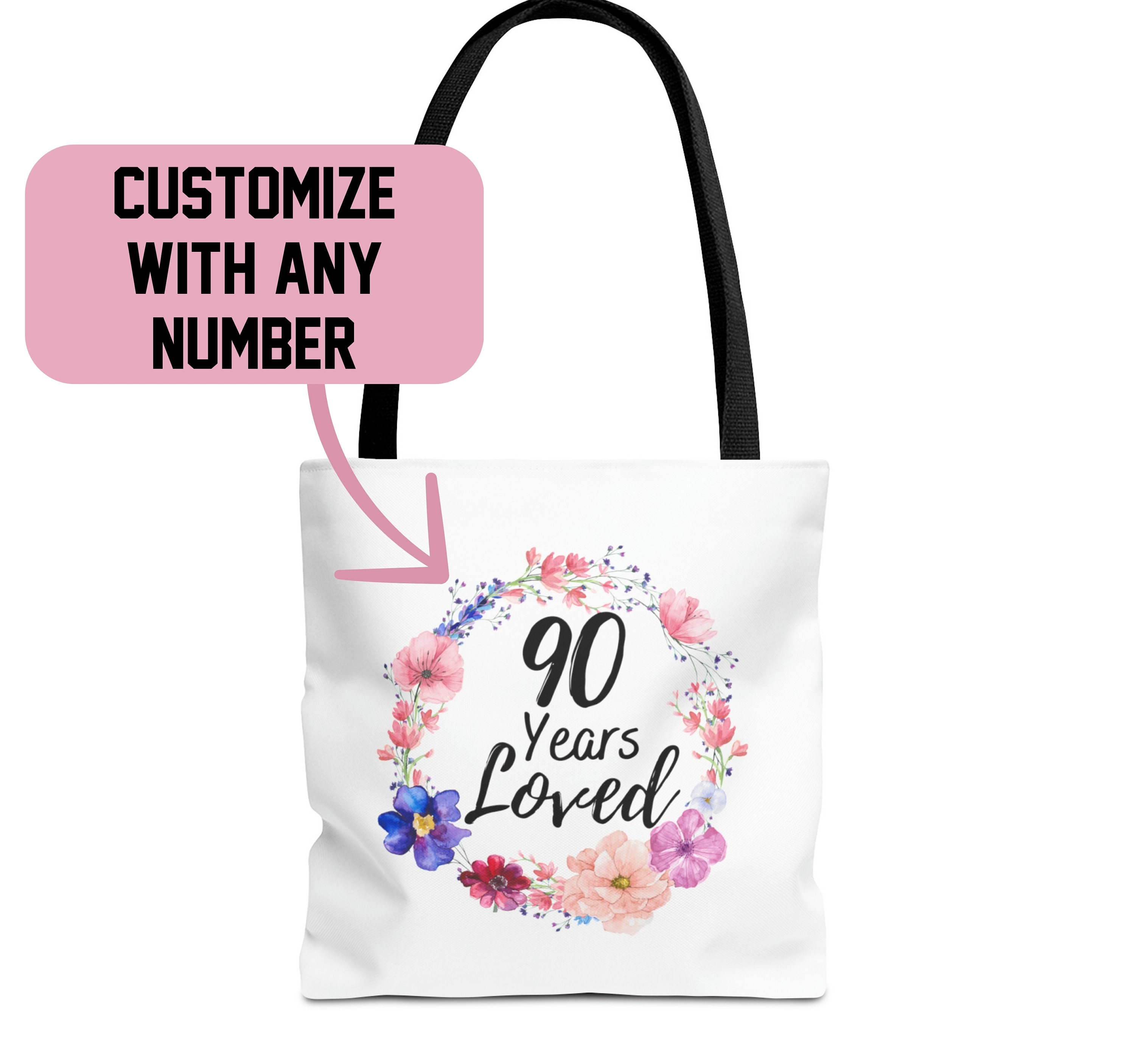 BdayPtion Borsa tote in tela per donne, 80° compleanno, regalo di compleanno per lei, 80° compleanno, regalo di ottanta compleanno per le donne più belle, Regali di compleanno beige 80 anni