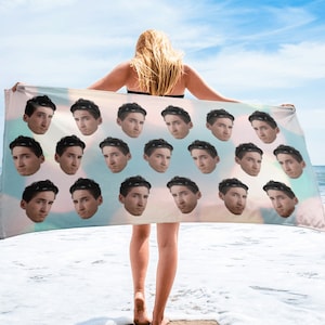 Custom Photo Face Beach Towel, Funny Selfie Photo Towel, Personalized Beach Towel, Custom Beach Towel, Custom Photo Towel, Custom Bath Towel