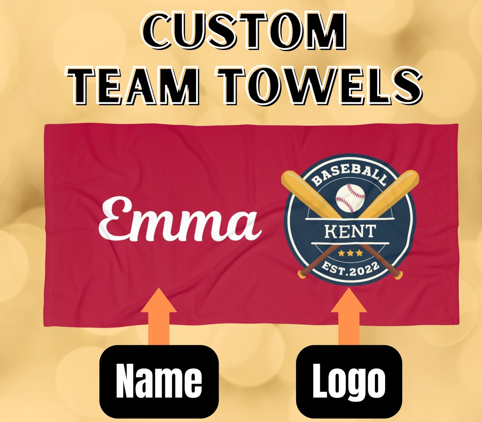 Custom Team Towel Personalized Team Towel Team Logo Sport Etsy