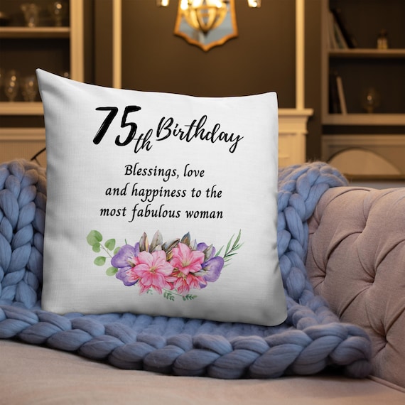 Almohada de 75 cumpleaños, 75 años amados, regalos para su fiesta de  cumpleaños de 75 años, almohadas de texto personalizadas para abuela mamá 75  años -  México