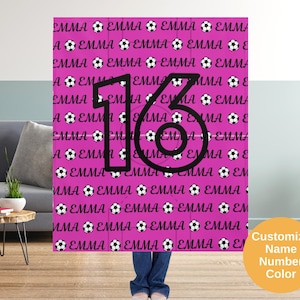 Personalized Soccer Blanket With Name, Soccer Gifts For Girls, Soccer Gifts For Boys, Soccer Player Gifts, Soccer Team Gifts, Soccer Gifts