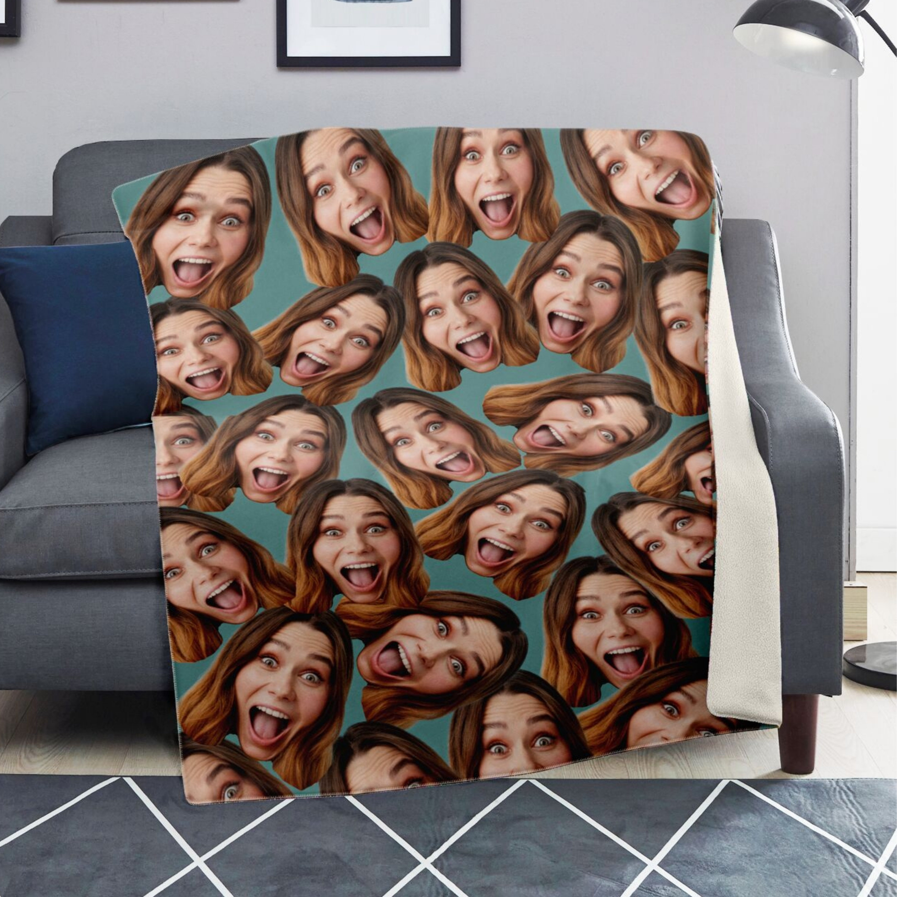 Funny Photo Face Blanket | Blanket With a Photo | Funny Face Gift