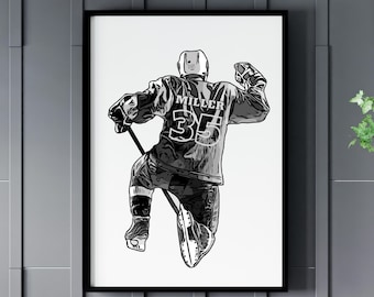 Regalos de jugador de hockey personalizados, regalos de hockey personalizados, arte de pared para mamá de hockey, camiseta de hockey personalizada, impresiones de hockey, acuarela digital de hockey