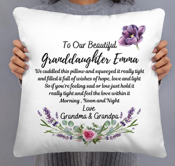 Granddaughter Cuddle Pillow, Granddaughter Cuddle Cushion, Personalized Granddaughter Gift, Custom Gift From Grandma, Granddaughter Pillow