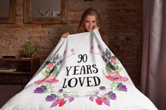 90 Years Loved Blanket, Personalized Grandma Blanket , Personalized Throw Blanket, 90th Birthday Gift Ideas For Grandma, Gifts for Grandma