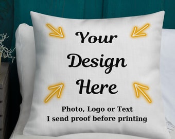 Custom Photo Throw Pillow, Custom Pillow Case With Insert, Custom Logo Pillow, Custom Text Pillow, Custom Picture Pillow, Personalized Gift