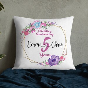 Personalised Mr Mrs Wedding Anniversary Pillow, 5th Anniversary Gift, Gift For Mom And Dad, Mr And Mrs Pillow, Anniversary Gifts 50th 1st