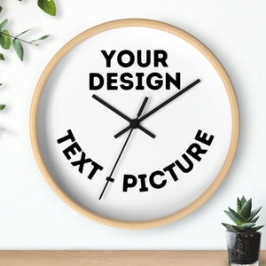 Personalized Wall Clock, Custom Wall Clock, Photo Wall Clock, Home Decoration Clock, Picture Clock, Logo Wall Clock, Custom Text Clock Gift