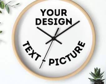 Personalized Wall Clock, Custom Wall Clock, Photo Wall Clock, Home Decoration Clock, Picture Clock, Logo Wall Clock, Custom Text Clock Gift