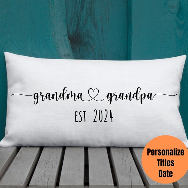 New Grandparents Gift, Papa and gigi pillow, Personalized  pillow, Pregnancy announcement pillow, Grandma And Grandpa Pillows, Custom pillow