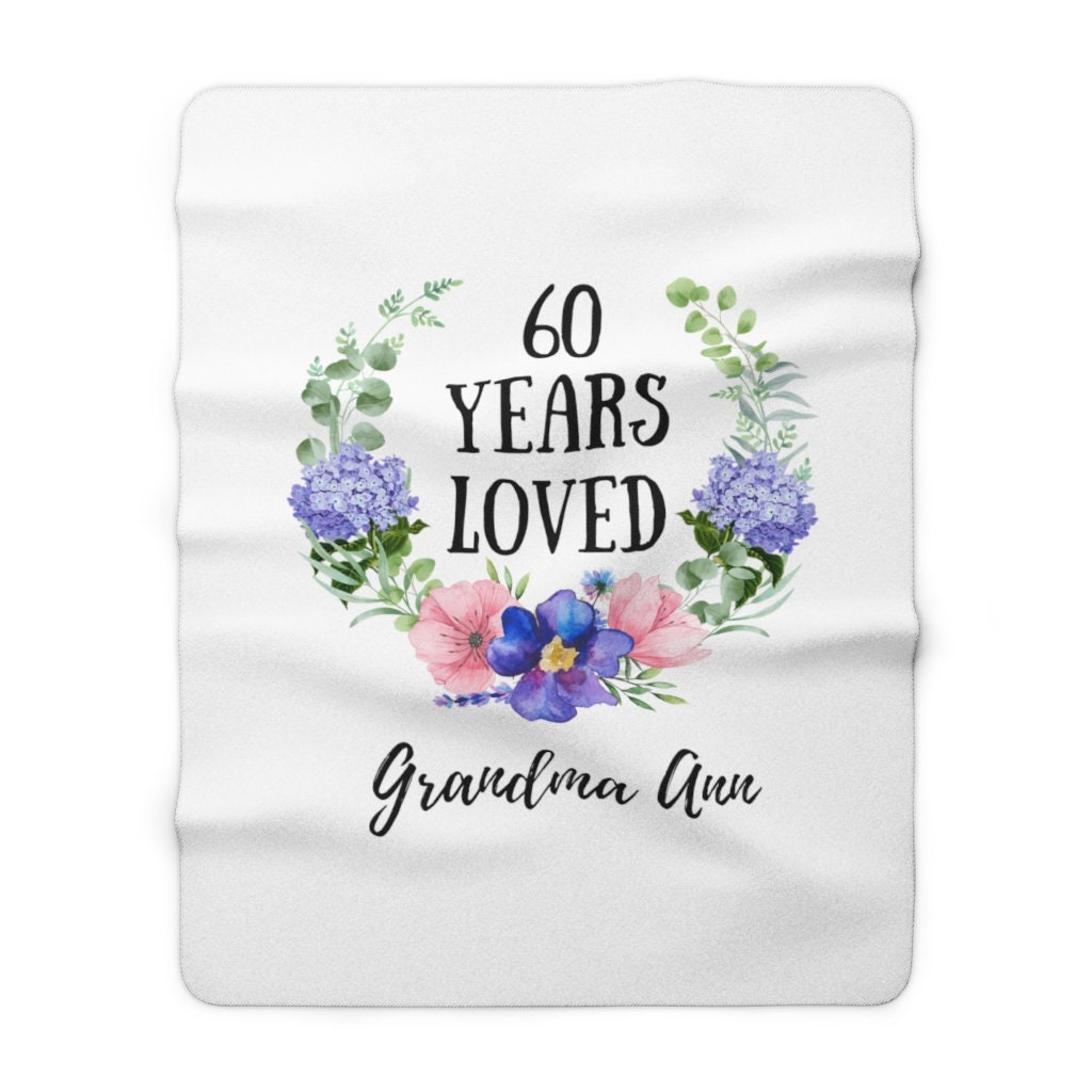 Xutapy Coperta 60° Compleanno Donna 150x125 Cm – Regalo Per 60 Anni A Mamma, Moglie O Nonna, Morbida Flanella