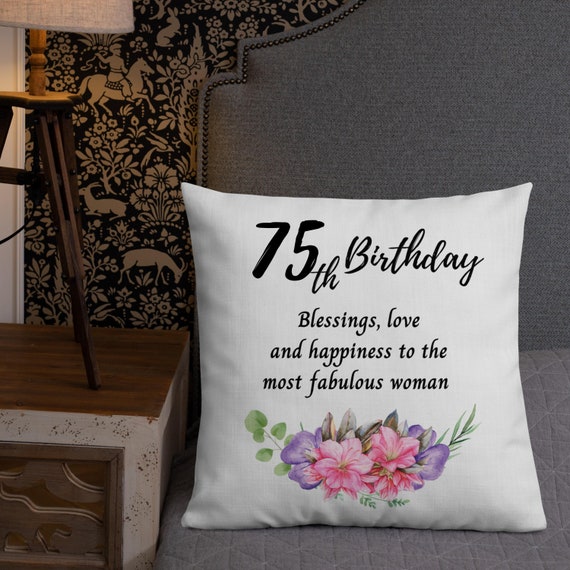 Almohada de 75 cumpleaños, 75 años amados, regalos para su fiesta de  cumpleaños de 75 años, almohadas de texto personalizadas para abuela mamá 75  años -  México