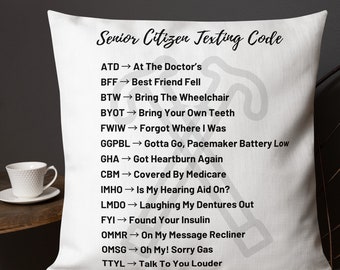 Senior Citizen Texting Code, Gift For Senior Women And Men, Funny Gag Gifts For Older, Retirement Gag Gift, Funny Gift for Grandparents