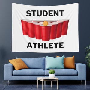 Student Athlete Tapestry, Student Bedroom Art Wall Gift, Funny Tapestry, Hanging Tapestry Decoration, Gift For Dorm Room, College Dorm Decor