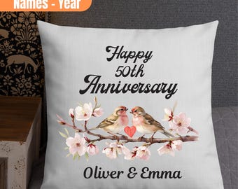 Personalized 50th Anniversary Gift For Couple, 50th Anniversary Pillow, Custom 50th Anniversary Gift, Happy 50 Year Wedding Anniversary