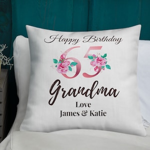 Personalized Age Name love from pillow, 65th Birthday Gifts for Women, Pillow for Mom Grandma, 65th Birthday Gift, Gift for 65th old woman