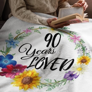 90 Years Loved Personalized Blanket, Grandma Blanket for 90th birthday, 90th Birthday Gift Ideas For Grandma, Custom Gifts for Grandma 90th