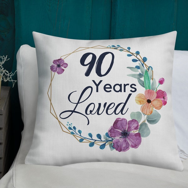 90th Birthday Gifts for Women, 90 Years Loved Since 1933, 90th Birthday Gift, 90th Birthday Pillows for Grandma, Gift for 90 Year Old Female