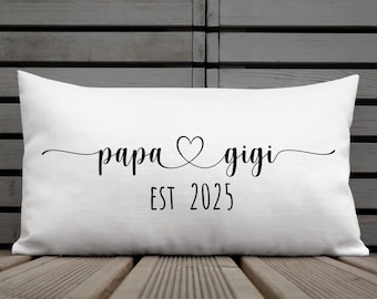 Papa and gigi pillow, Personalized pillow, Pregnancy announcement pillow, New Grandparents Gift, Grandma And Grandpa Pillows, Custom pillow