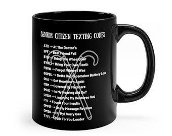 Gifts For Senior Citizens, Senior Citizen Texting Code Mug, Gift For Senior Women And Men, Funny Gag Gifts For Older People, Senior Citizen