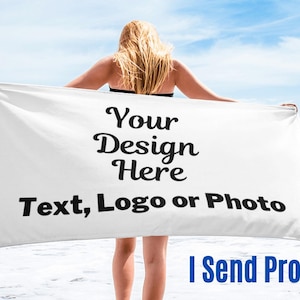 Custom Beach Towel, Personalized Photo Towel, Custom Logo Towel, Custom Text Towel, Personalized Beach Towel, Custom Photo Dog Picture Towel