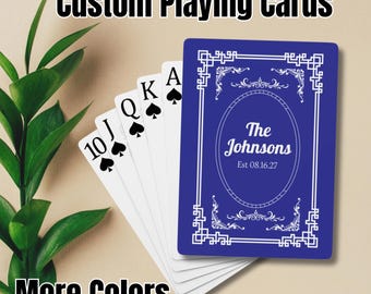 Custom Family Name Playing Cards, Custom Poker Cards, Custom Wedding Decks, Personalized Wedding Gift, Family Name Poker Cards