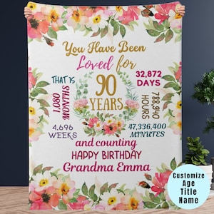 90. Geburtstag Decke, Oma Decke, 90. Geburtstag Fleece Sherpa Decke, Geschenk zum 90. Geburtstag, Geschenk für 90 Jahre alt