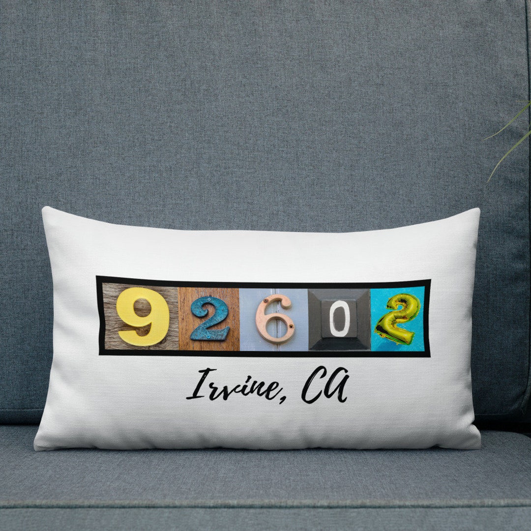 Postal Code Throw Pillow Personalized Zip Code Throw Pillow Etsy