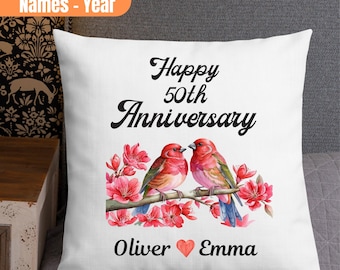 Custom 50th Anniversary Gift, 50th Anniversary Pillow For Couple, Custom 50th Anniversary Pillow, Happy 50 Year Wedding Anniversary Gift