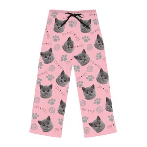 Personalized Pajamas Pants With Photo, Custom Cat Women Pajamas, Pet ...