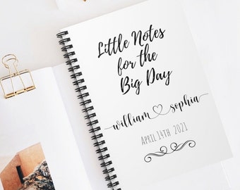 Little Notes for the Big Day, Personalized Wedding Notebook, Custom Wedding Journal, Wedding Planner, Engagement Notebook, Wedding Notebook