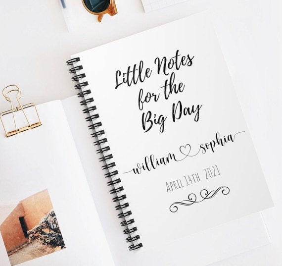 Personalized Wedding Planner Notebook: Custom Engagement Gift Custom Wedding Journal, Wedding Planner, Engagement Notebook, Wedding Notebook