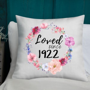 103 Geburtstagsgeschenke für Frauen, 103 Jahre altes weibliches Geschenk, 103 Jahre geliebt seit 1922 Kissen, Geburtstagsgeschenk für 103
