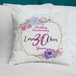 Personalised Mr Mrs Wedding Anniversary Pillow, 30th Anniversary Gift, Gift For Mom And Dad, Mr And Mrs Pillow, Anniversary Gifts 50th 1st