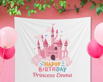 Princess Castle Custom Birthday Banner, Custom Birthday Banner, Personalized Birthday Banner, Personalized Banner, Custom Sign Decoration