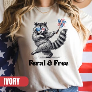 Feral Raccoon 4th of July Shirt: Patriotic Comfort Colors Tee