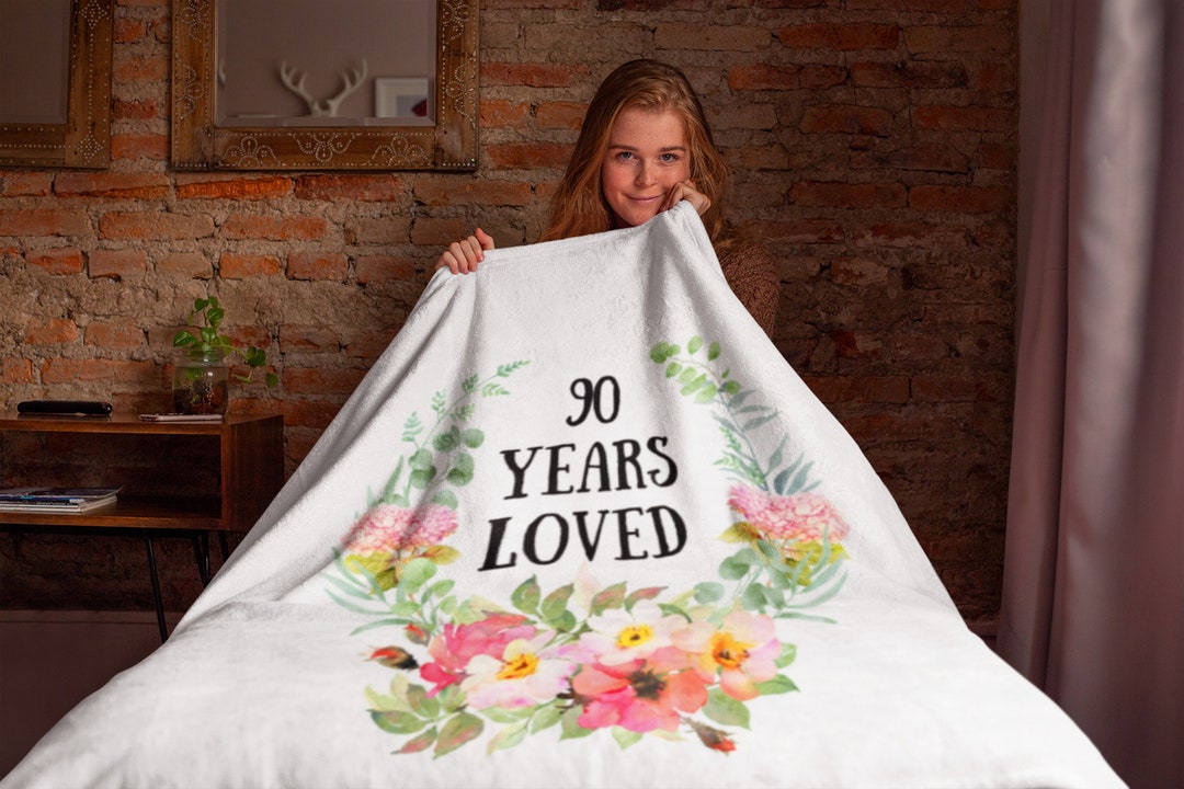 90th Birthday Gift Ideas for Grandma, 90 Years Loved Blanket