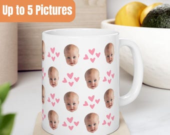 Custom Baby Face Mug, Personalized Face Mug, Custom Photo Mug, Your Baby Face Mug, Baby Face Mug For Mom Grandma, Mothers Days Mug Grandma