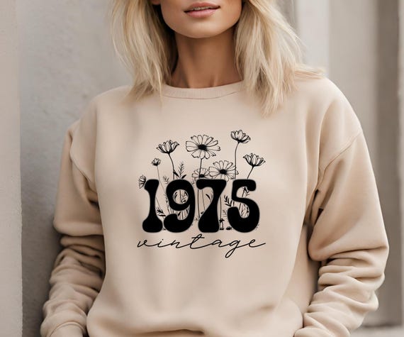 50 Ans Année 1975 Vintage Femme 50eme Anniversaire 1975 Sweat
