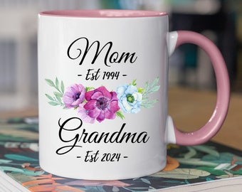 Promovido a la taza de regalo de la abuela, taza establecida de la nueva abuela, mamá a la abuela, regalo personalizado de la nueva abuela, regalo de anuncio de embarazo para ella