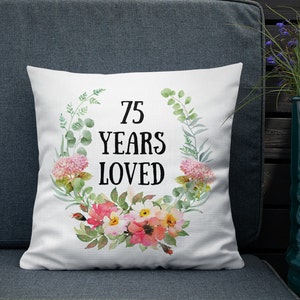  Funda de almohada de 75 cumpleaños para mujer, regalos para  cumpleaños 75 de 18 x 18 pulgadas, ideas de regalo de cumpleaños 75,  regalos de 75 años, decoración de cumpleaños 75