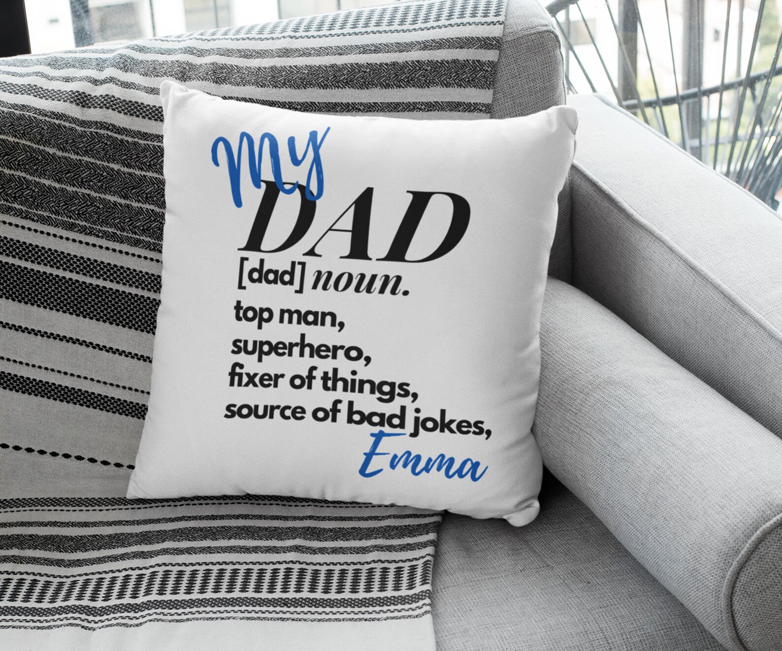 Custom Dad Pillow Personalized Dad Pillow Fathers Day Gift Etsy